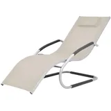 vidaXL Sonnenliege mit Kissen Gartenliege Relaxliege Strandliege Poolliege Saunaliege Liege Liegestuhl Gartenmöbel Aluminium Textiline Creme