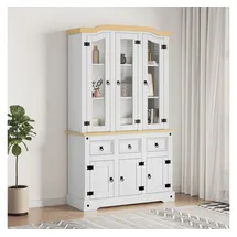 vidaXL Highboard 112 x 196 x 43 cm Weiß