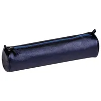 Clairefontaine 4x Schlampermäppchen Leder Cuirisé rund Ø5,5x22cm Petroleum 8694C