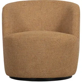 Woood Drehsessel WOOOD "Serra", gelb (curry), B:70cm H:68cm T:77cm, Sessel, Drehsessel, in jede Richtung drehbar, runde Form, H 68 cm x B 70 cm