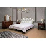 JVmoebel Schlafzimmer-Set Komplettes Schlafzimmer Set 4 tlg Bett Nachttisch Kommode Weiß, Made in Europa braun|weiß
