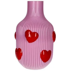 Vase L'Amour Glas 30cm helllila Herzen
