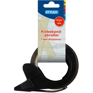 Stylex 41371 - Paket-Klebebandabroller inklusive einer Rolle braunes Klebeband, für sicheres und schnelles Verkleben, geeignet für Versand, Büro, Haushalt und Lager