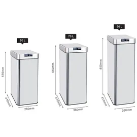 Kitchen Move Automatischer Mülleimer 60 l Silber