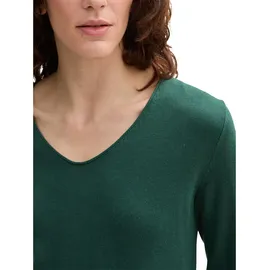 Tom Tailor Front Logo Coin Pullover mit V-ausschnitt - Explorer Green M