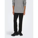 Only & Sons "ONSMARK REGULAR 0209 PANT", Herren, Gr. 34, Länge 32, schwarz, Web, Obermaterial: 64% Viskose, 31% Polyester, 5% Elasthan, unifarben, regular fit normal, Hosen Stoffhose