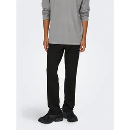 Only & Sons "ONSMARK REGULAR 0209 PANT", Herren, Gr. 34, Länge 32, schwarz, Web, Obermaterial: 64% Viskose, 31% Polyester, 5% Elasthan, unifarben, regular fit normal, Hosen Stoffhose