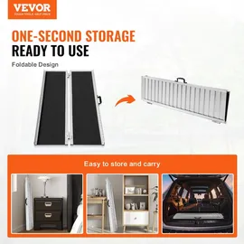 Vevor Tragbare Rollstuhlrampe 1,52 m Aluminium faltbar rutschfest 363 kg Tragkraft