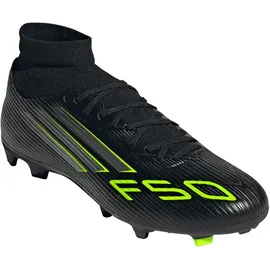adidas F50 League Mid FG/MG Core Black / Iron Metallic / Lucid Lemon 46 2/3