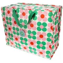 Rex London - XXL Riesentasche, Aufbewahrungstasche mit Reißverschluss, Muster bunt (Daisy pink/green)