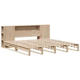vidaXL Bett, Bett mit Regal ohne Matratze 180x200 cm Massivholz