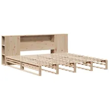 vidaXL Bett, Bett mit Regal ohne Matratze 180x200 cm Massivholz