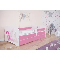 Bjird Kinderbett Jugendbett 70x140 80x160 80x180 Rosa mit Rausfallschutz