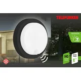 Telefunken Außenwandleuchte LED spritzwassergeschützt IP44 Dämmerungssensor schwarz/weiß
