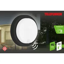 Telefunken Außenwandleuchte LED spritzwassergeschützt IP44 Dämmerungssensor schwarz/weiß