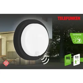 Telefunken Außenwandleuchte LED spritzwassergeschützt IP44 Dämmerungssensor schwarz/weiß