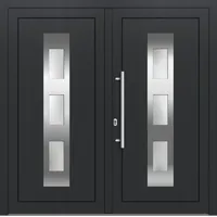 Kunststoff Doppel Haustür "AMAYA" 71 mm Anthrazit RAL 7016 beidseitig innen öffnend DIN links