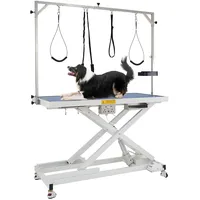 CO-Z Elektrischer Hundepflegetisch Hundefriseurtisch Tierpflegetisch mit X-Form Höhenverstellbarer Trimmtisch für Haustiere (Weiß)