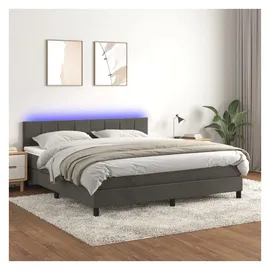 vidaXL Boxspringbett 160 x 200 cm Dunkelgrau