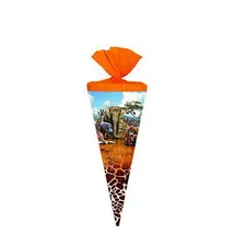 Livepac-Office Schultüte / Zuckertüte / Länge: 25cm / rund / "Safari"