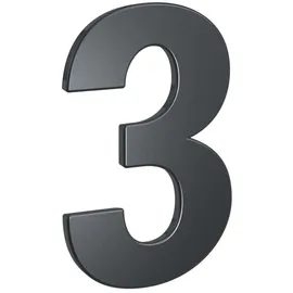 BASI 7300-1003 HN 150-3 Hausnummer 3 Stahl Anthrazit Haus Nummer Drei