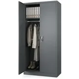 Aktenschrank Abschließbar 185x90 Metallschrank mit 5 Ebenen - Büroschrank mit Schloss - Grau