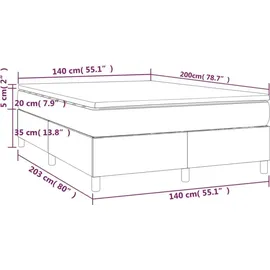 vidaXL Boxspringbett 140 x 200 cm Weiß