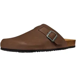 Pantolette GEOX "Geox Pantoletten Nubukleder", Herren, Gr. 43, braun, Nubukleder, casual, Schuhe