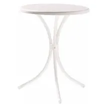 Sieger Bistrotisch mit mecalit-Pro-Platte Ø 60 x 72 cm weiß/marmordekor weiß