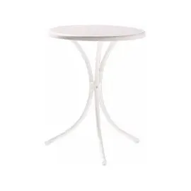 Sieger Bistrotisch mit mecalit-Pro-Platte Ø 60 x 72 cm weiß/marmordekor weiß