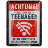 Nostalgic Art Nostalgic-Art Blechschild 15x20 cm - Achtung Teenager WLAN