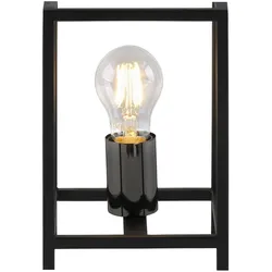 Tischleuchte, schwarz, modern, Retro-Stil, inkl. Schnurschalter, Cage-Optik