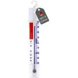 Lantelme Kühlschrankthermometer mit Haken Temperatur + - 40°C | Analog Thermometer Kunststoff Weiß 14cm zum aufhängen für Gefrierschrank Eisfach Kühltheke Kühlfach Kühlschrank (HK-Lang)