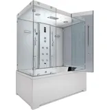 SeniorBad Kombination Badewanne Dusche K80-WS-EH-C-EC-SC-EA Duschtempel 180x100 cm Schlauchreinigung + Scheibenversiegelung - Weiß
