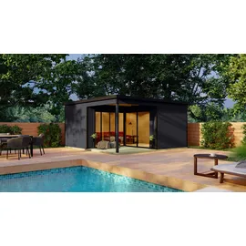 Lasita Maja Gartenhaus 5 x 5 m Grau