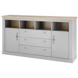 Lomadox Sideboard 198 x 104 x 44 cm grau