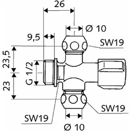 Schell Eckventil COMFORT 1/2" x 3/8" chrom