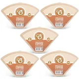 EDESIA ESPRESS – 5x80 Kegelförmige Kaffeefilter aus Papier – Kaffeefilter Nr.6 für Manuelle Kaffeemaschine, Pour-Over und Sanftes Brühen – Größe 6 Braun