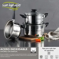 San Ignacio - Set bestehend aus 3 Pfannen + 5-teiligem Kochgeschirr + Messerset