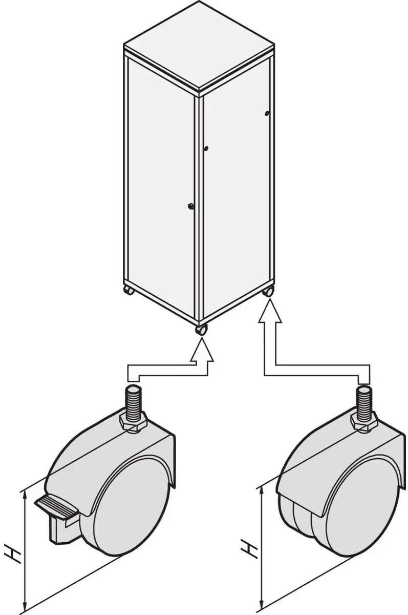 SCHROFF Lenkrollen - LENKROLLEN SET 110 H