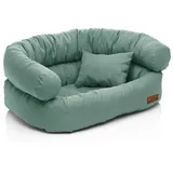 Juelle Hundebett - Großhundesofa, Abnehmbare Abdeckung, maschinenwaschbar, flauschiges Bett, Hundesessel Santi S-XXL (Größe: L - 100x80 cm, Dunkelmint)
