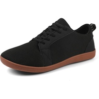 AONETIGER Unisex Barfußschuhe Damen Herren Breite Barfuss Schuhe Weich Bequem Walkingschuhe Fitnessschuhe Trailrunning Barfussschuhe Sneaker(331 Schwarz,45EU) - 45 EU