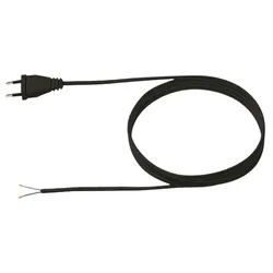 BACHMANN Zuleitung 2x0,75 2m schwarz, H03VVH2-F Eurostecker einzelnverpackt
