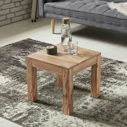 KADIMA DESIGN Couchtisch Massiv-Holz Akazie 45 cm breit Wohnzimmer-Tisch Design braun Landhaus-Stil Beistelltisch Natur-Produkt Wohnzimmermöbel Unikat modern