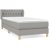 vidaXL Boxspringbett mit Matratze Hellgrau 100x200 cm Stoff - Grau