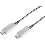 ShiverPeaks BASIC-S AOC-HDMI Kabel, 4K, schwarz/silber, 10 m HDMI A Stecker (10 m, HDMI), Video Kabel