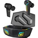 Cyberlux In Ear Kopfhörer Bluetooth Gaming Beleuchtung | Kinder Gaming Bluetooth Kopfhörer kabellos | Wireless Earbuds | Schwarz