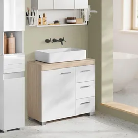 VASAGLE Waschbeckenunterschrank 3 große Schubladen 70 x 64 x 30 cm Beige