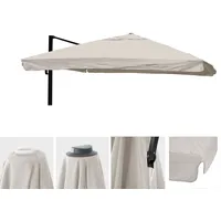 MCW Ersatzbezug für Ampelschirm 3 x 4 m Polyester Creme-Grau