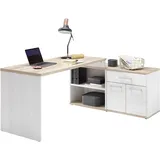 BEGA OFFICE Eckschreibtisch »Romance«, im Landhaustil, mit Sideboard, 140x130 cm weiß